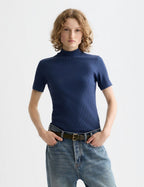 T-shirt Mock Neck Rib - Oceana