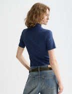 T-shirt Mock Neck Rib - Oceana