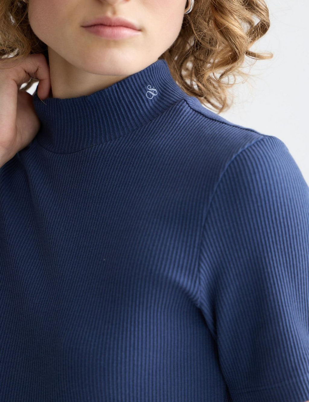 T-shirt Mock Neck Rib - Oceana