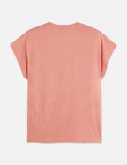 T-shirt V-Neck With Ampersand Embroidery - Canyon Clay