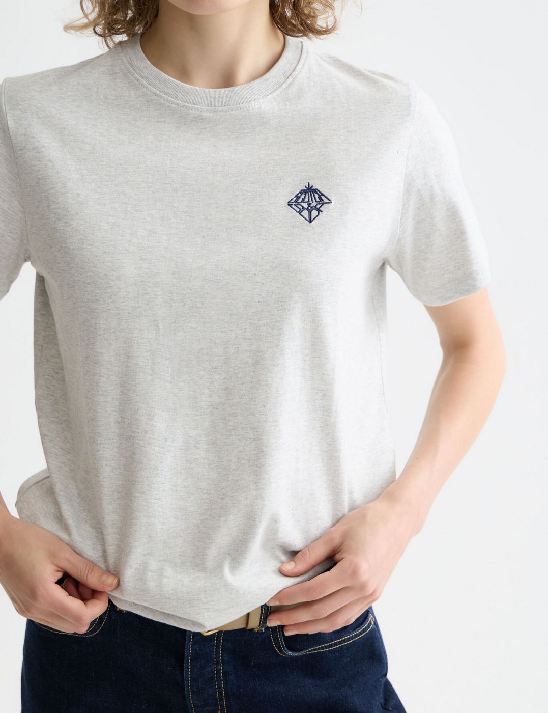 T-shirt Regular Fit With Chest Artwork - Grey Melange