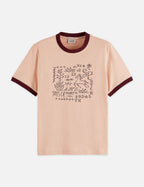 T-shirt Embroidered Ringer Regular Fit - Rose Dust