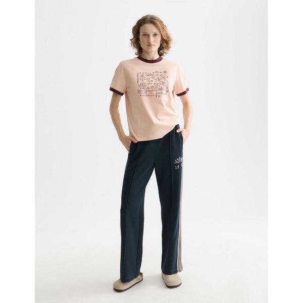 T-Shirt Embroidered Ringer Regular Fit - Rose Dust