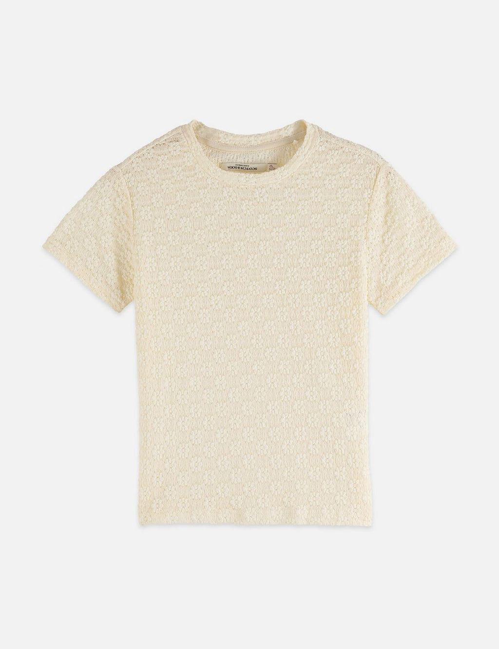 T-shirt Open Structure Slim Fit - Eggnog