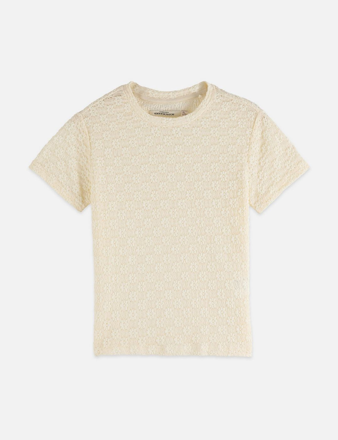 T-shirt Open Structure Slim Fit - Eggnog