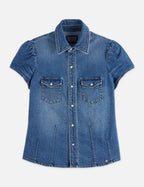 Chemise Cap Sleeve Fitted Denim — Texas Sun - Texas Sun