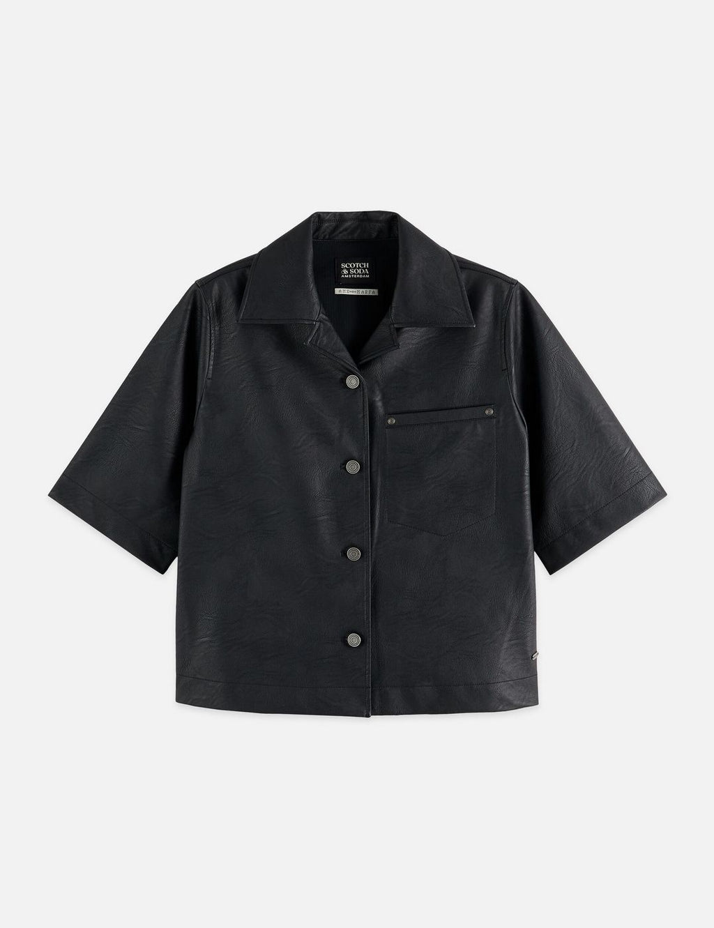 Chemise Faux Leather A-Line Sleeve - Meteorite
