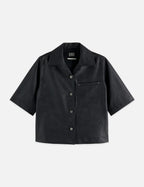 Chemise Faux Leather A-Line Sleeve - Meteorite