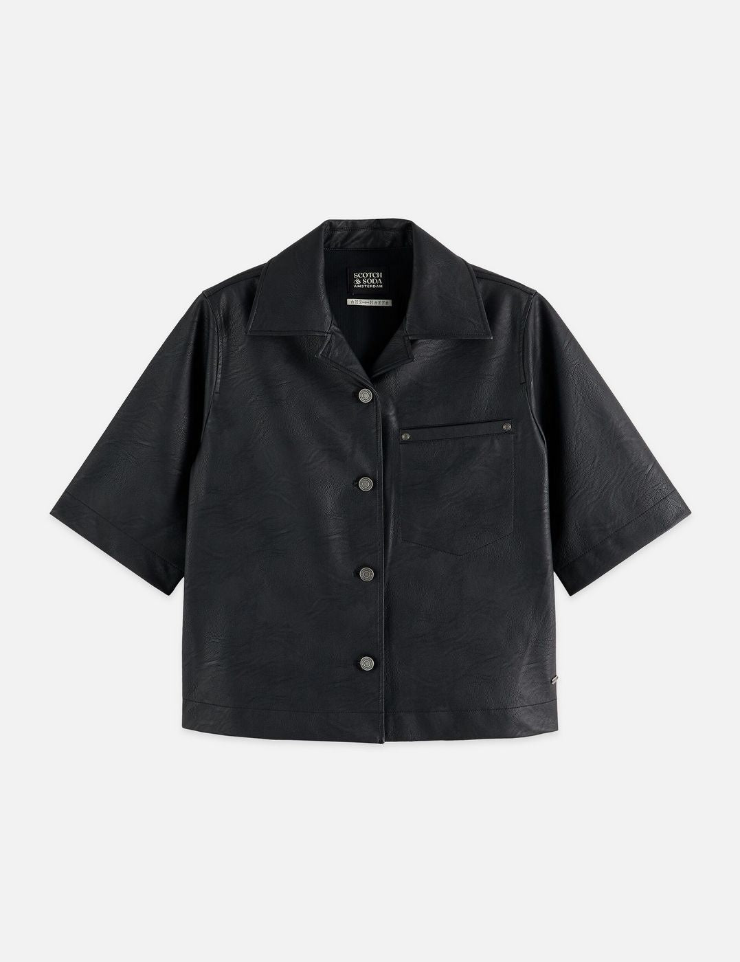 Chemise Faux Leather A-Line Sleeve - Meteorite