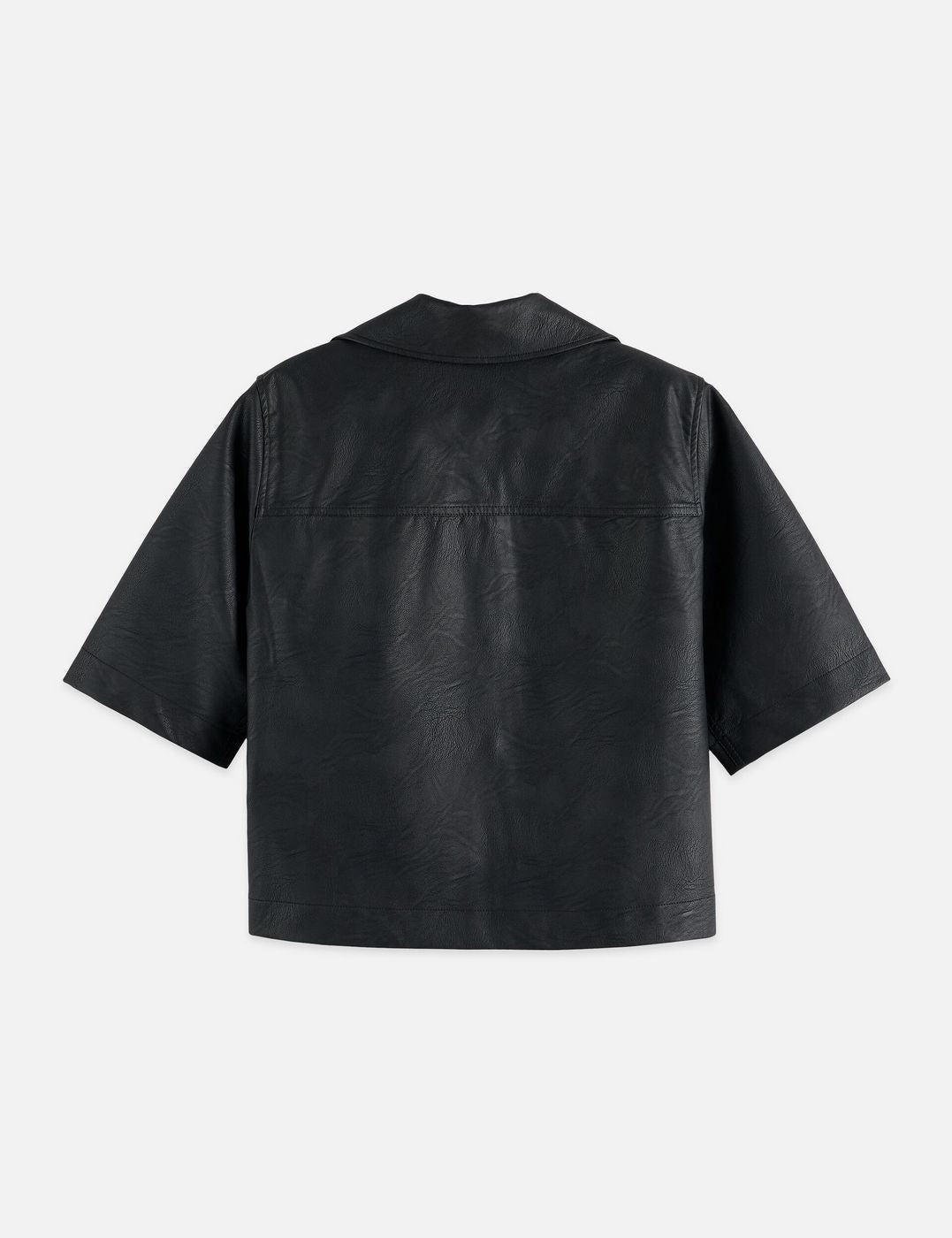 Chemise Faux Leather A-Line Sleeve - Meteorite