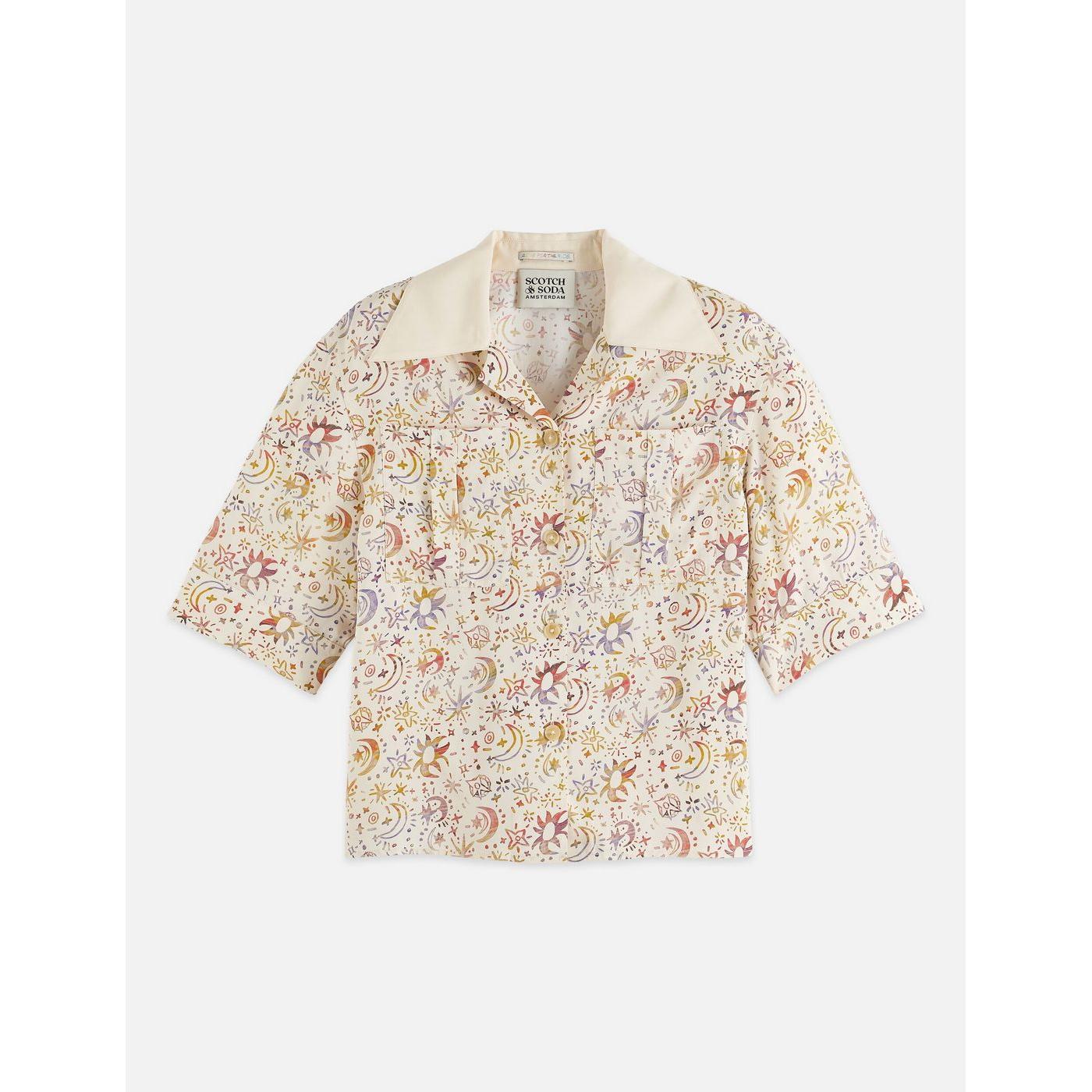 Chemise Printed Short Sleeve - Cosmic Sky Eggnog