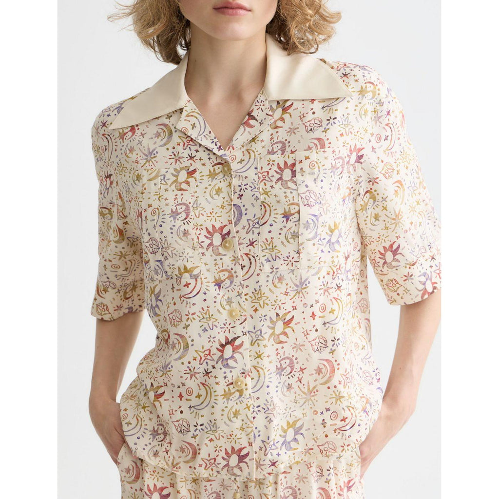 Chemise Printed Short Sleeve - Cosmic Sky Eggnog
