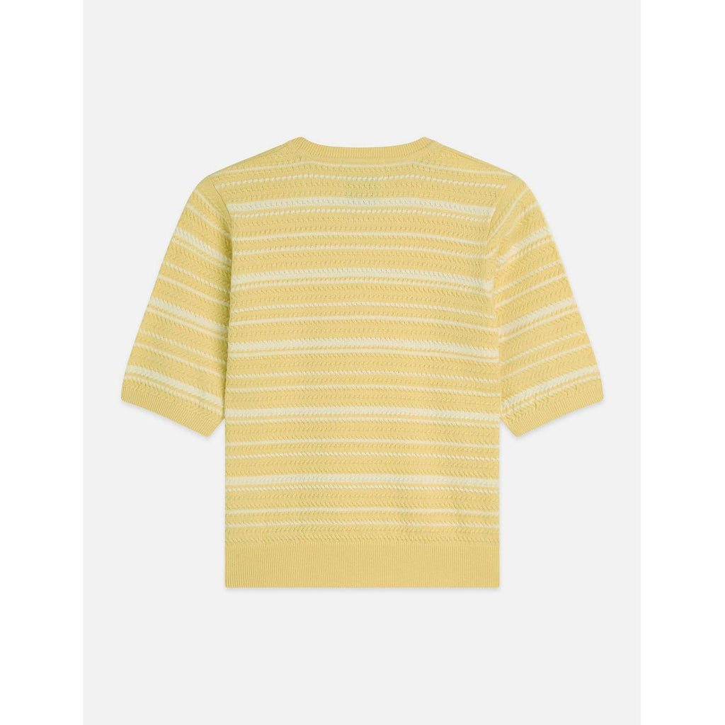 T-Shirt Textured Stripe Knitted - Parsnip Stripe