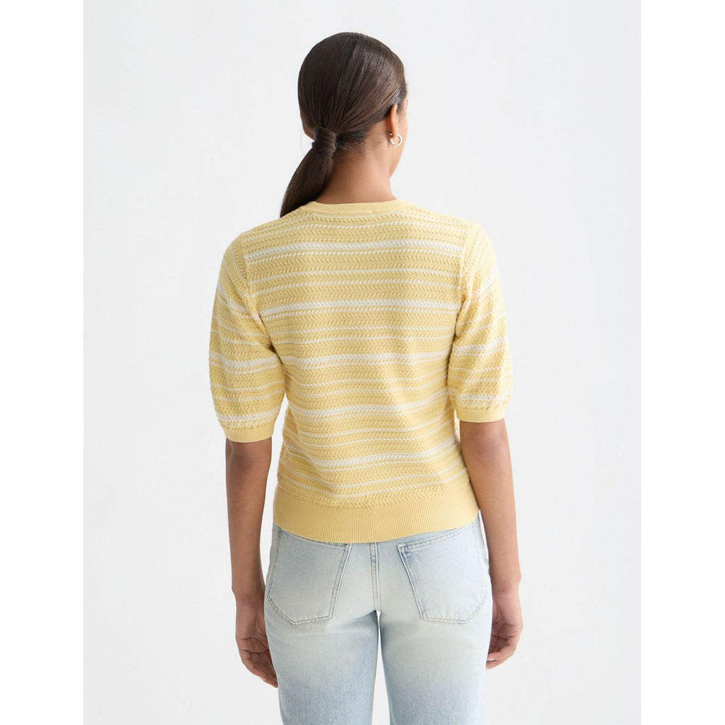 T-Shirt Textured Stripe Knitted - Parsnip Stripe