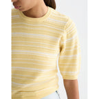 T-Shirt Textured Stripe Knitted - Parsnip Stripe
