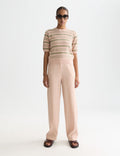 Textured Stripe Knitted Tee - Rose Dust Stripe