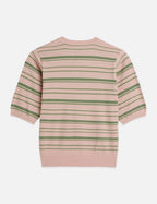 Textured Stripe Knitted Tee - Rose Dust Stripe