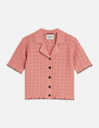 Cardigan Pointelle Short Sleeve - Canyon Clay
