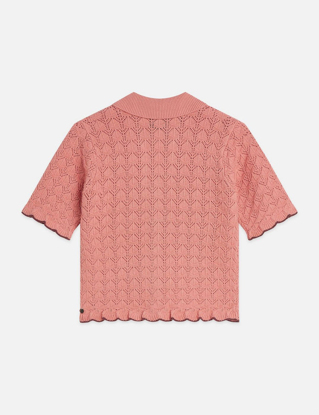 Cardigan Pointelle Short Sleeve - Canyon Clay