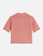 Cardigan Pointelle Short Sleeve - Canyon Clay