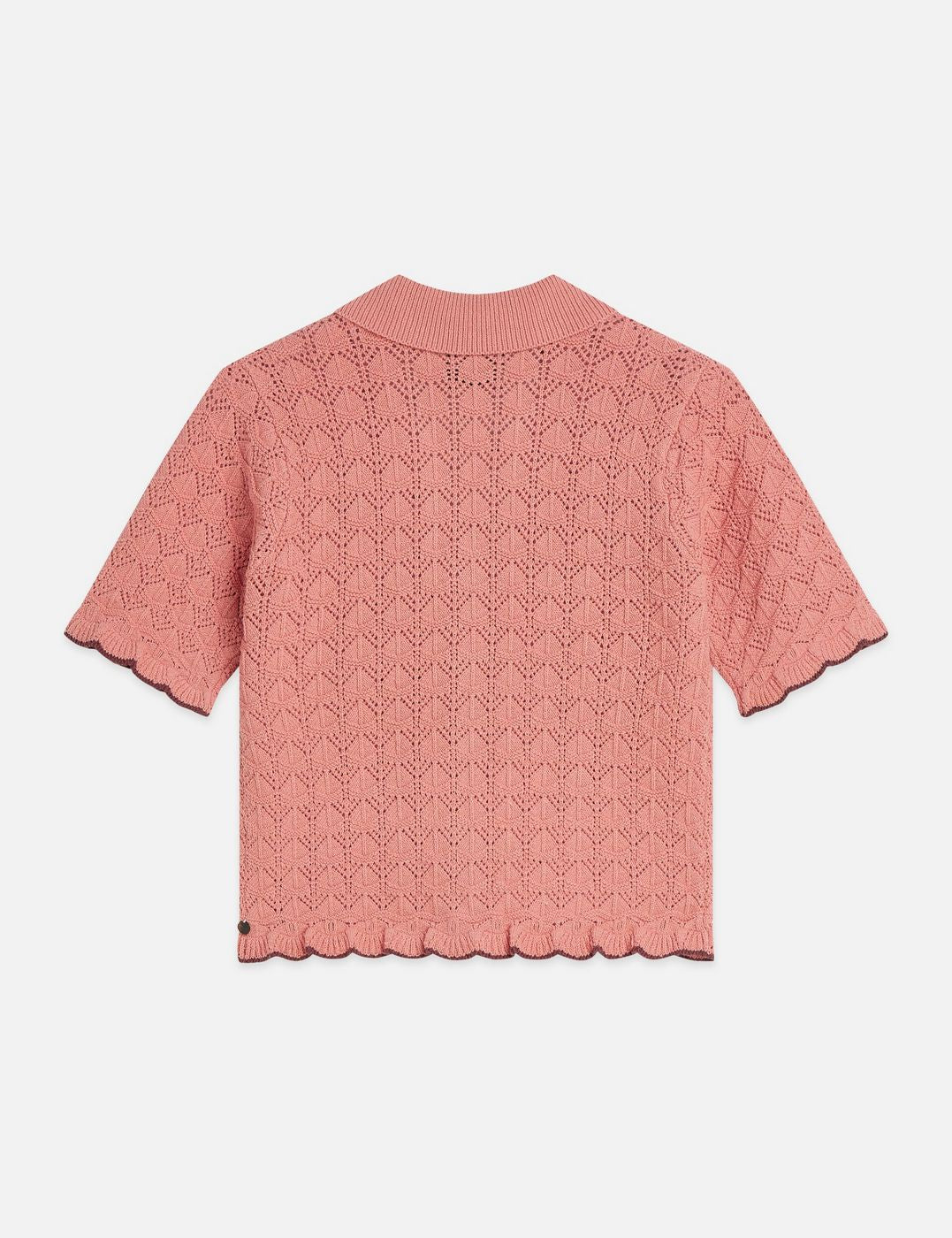 Cardigan Pointelle Short Sleeve - Canyon Clay