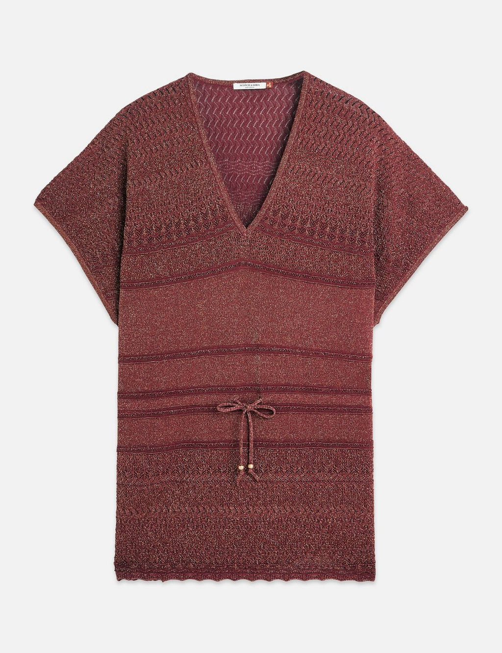 Tunique Metallic Pointelle Knitted - Burnt Henna