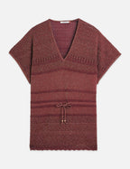 Tunique Metallic Pointelle Knitted - Burnt Henna