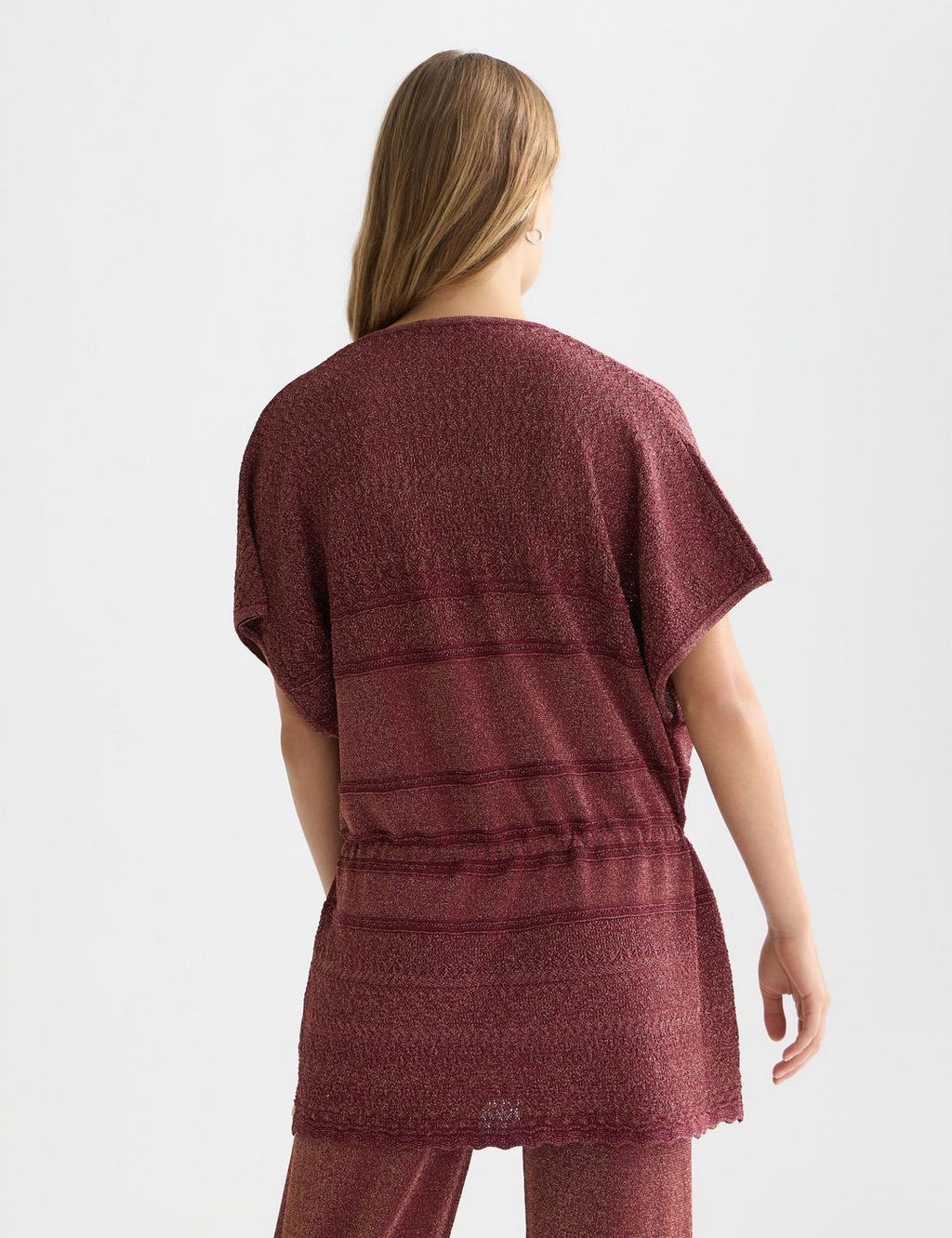 Tunique Metallic Pointelle Knitted - Burnt Henna
