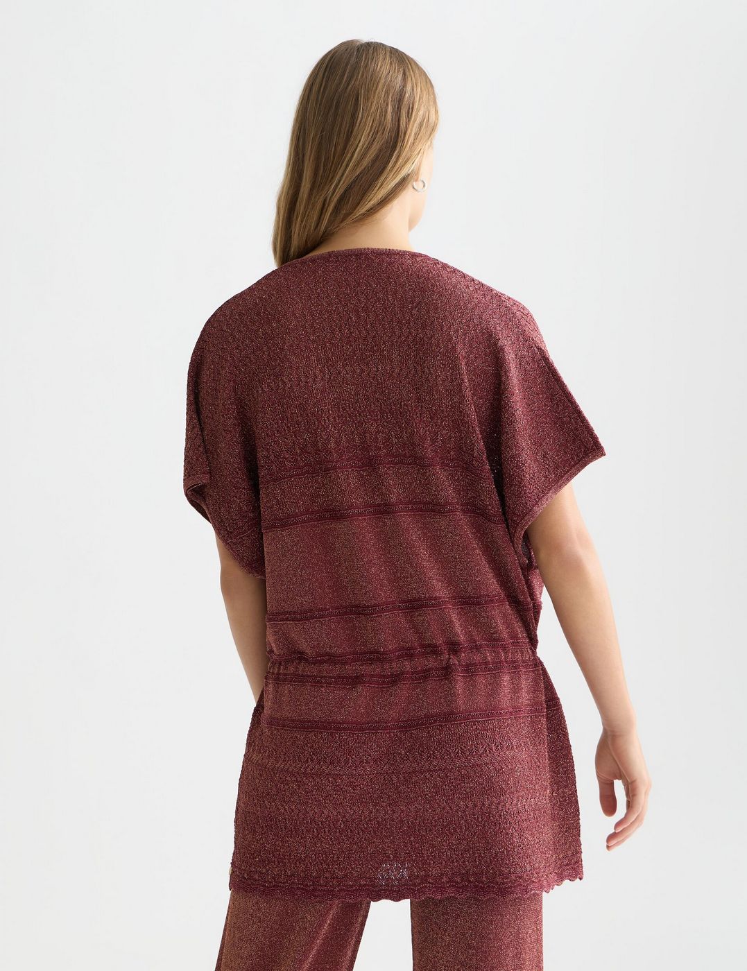 Tunique Metallic Pointelle Knitted - Burnt Henna