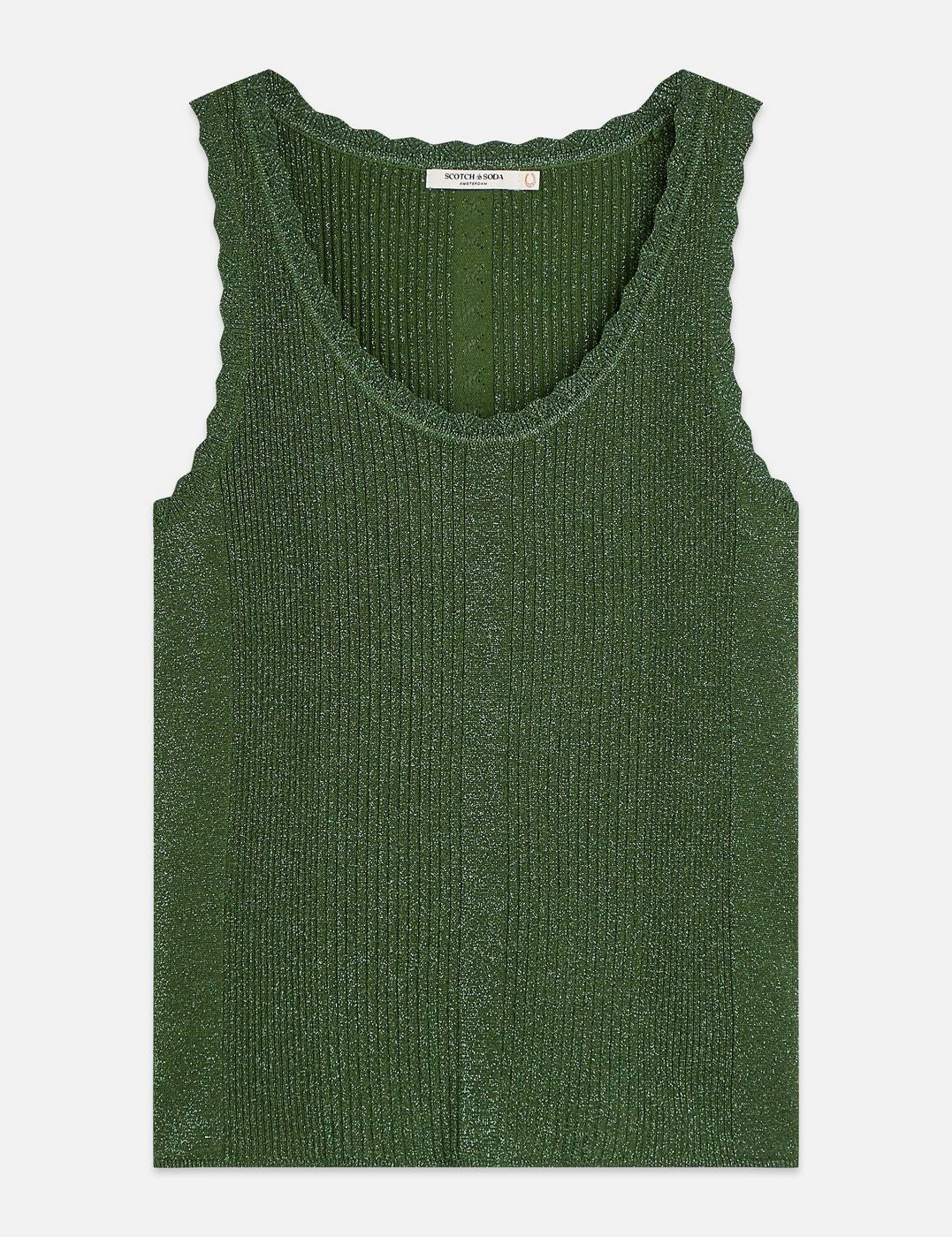 Débardeur Metallic Ribbed Knitted - Garden Green