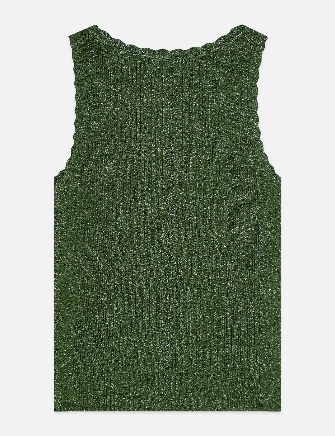 Débardeur Metallic Ribbed Knitted - Garden Green