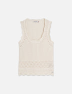 Gilet Pointelle Knitted - Eggnog