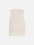 Gilet Pointelle Knitted - Eggnog