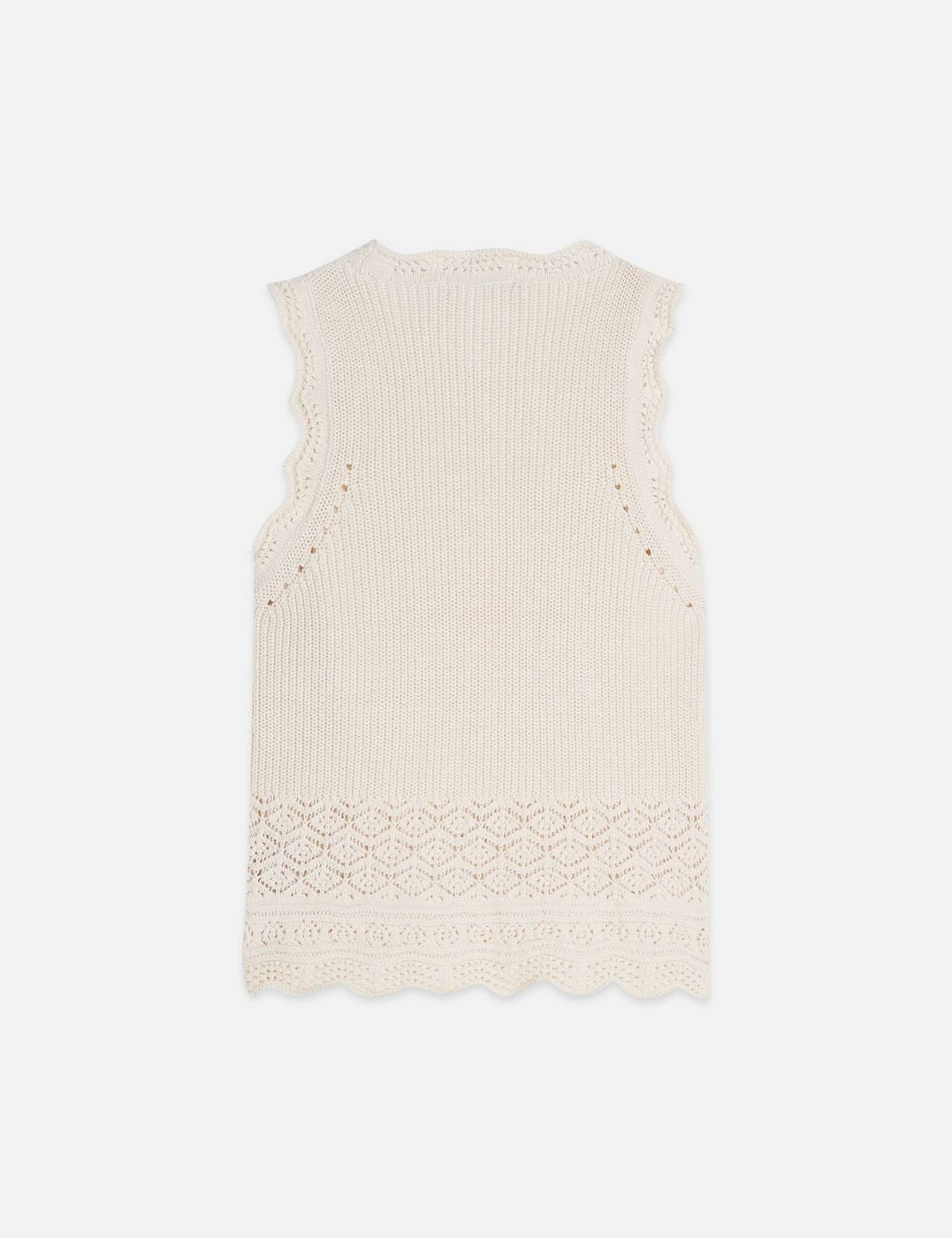Gilet Pointelle Knitted - Eggnog