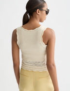 Gilet Pointelle Knitted - Eggnog