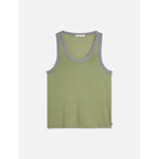 Gilet Stripe Trim Relaxed Knitted - Oil Green