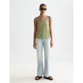 Gilet Stripe Trim Relaxed Knitted - Oil Green