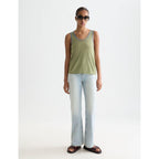 Gilet Stripe Trim Relaxed Knitted - Oil Green