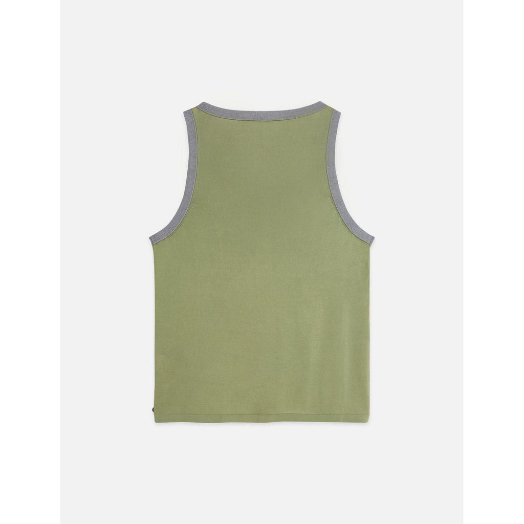 Gilet Stripe Trim Relaxed Knitted - Oil Green