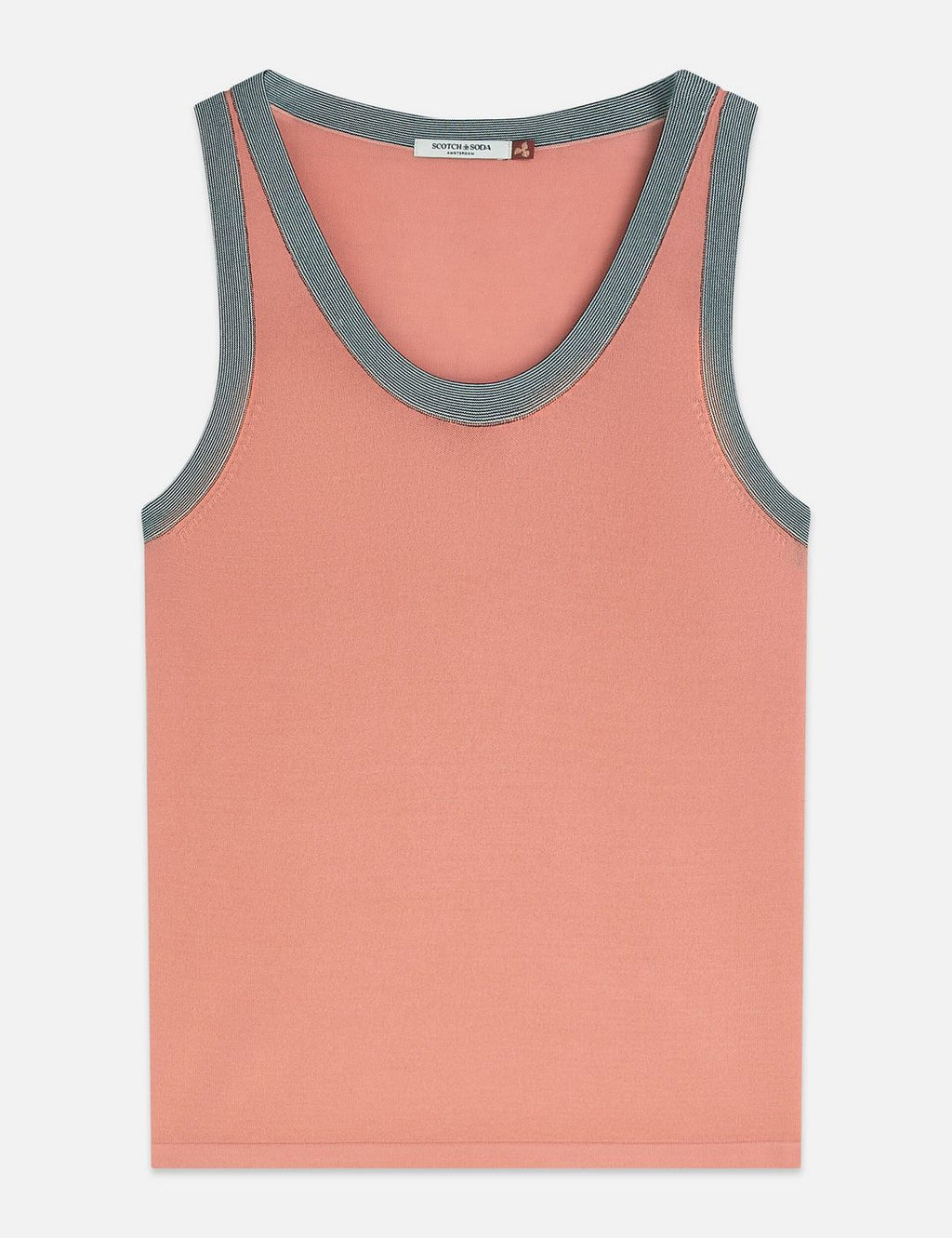 Gilet Stripe Trim Relaxed Knitted - Canyon Clay