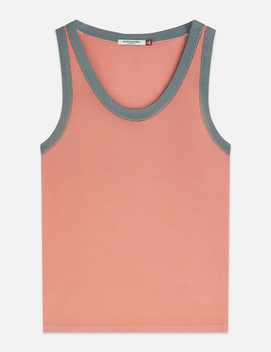 Gilet Stripe Trim Relaxed Knitted - Canyon Clay