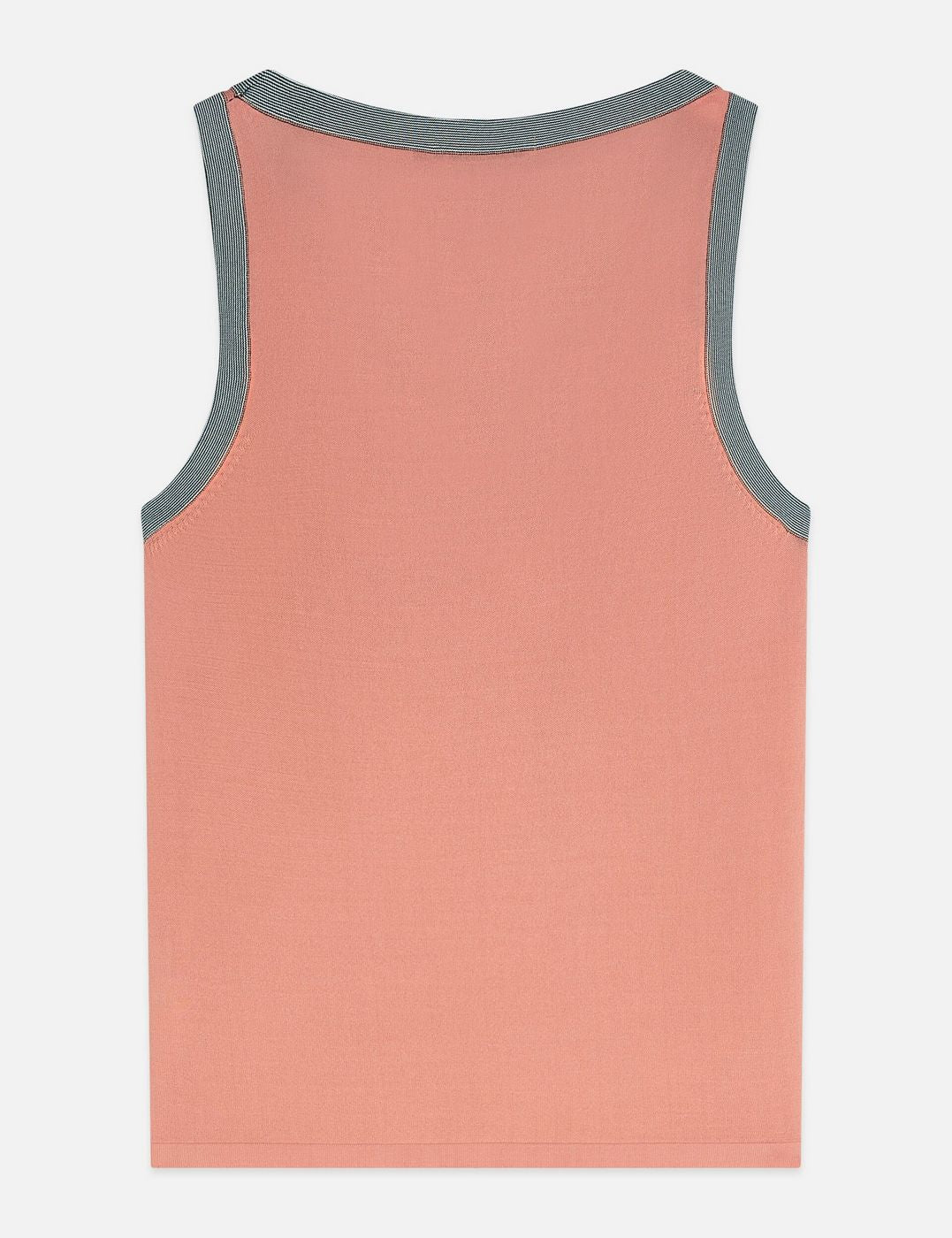 Gilet Stripe Trim Relaxed Knitted - Canyon Clay