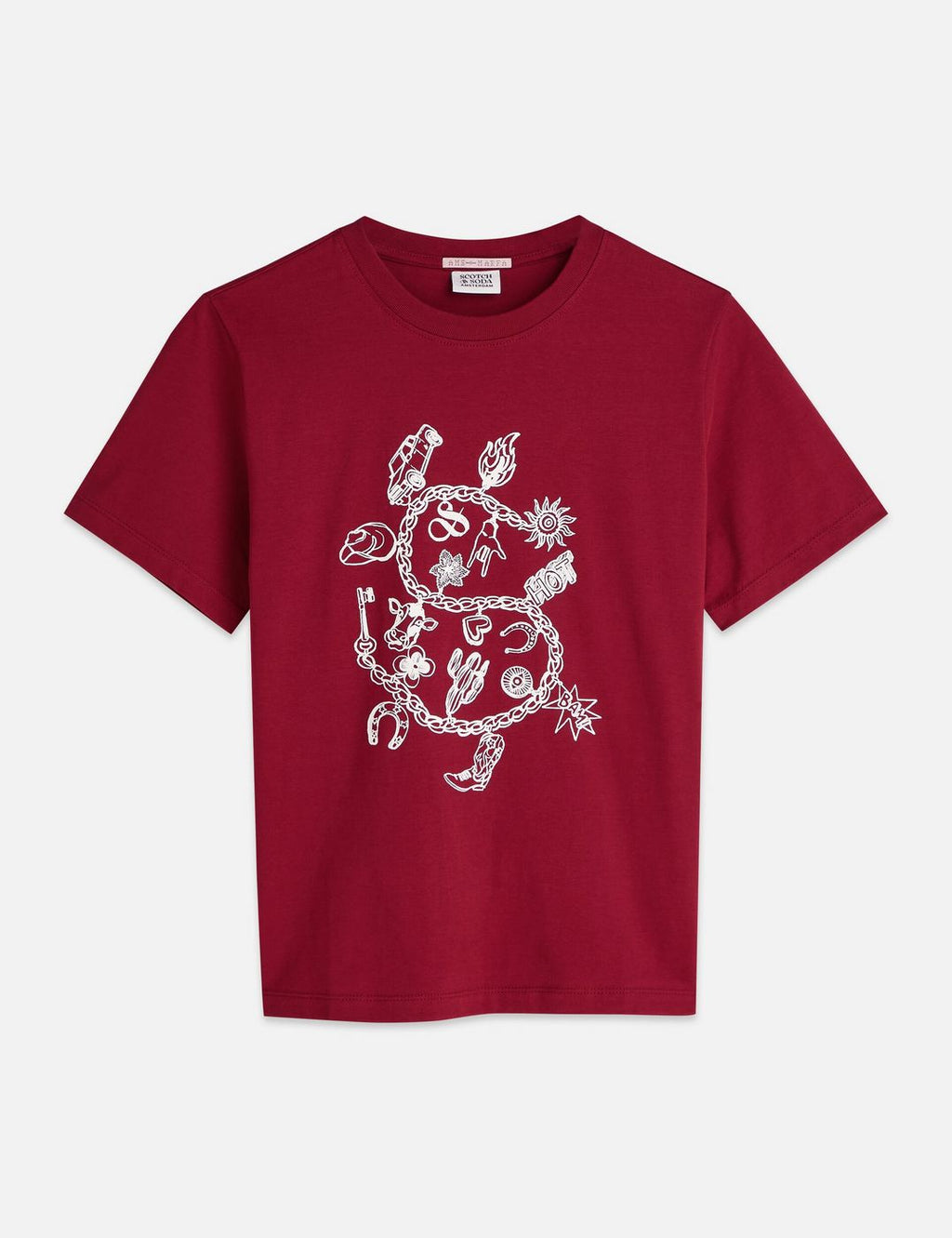 T-shirt Chest Artwork Regular-Fit - Biking Red