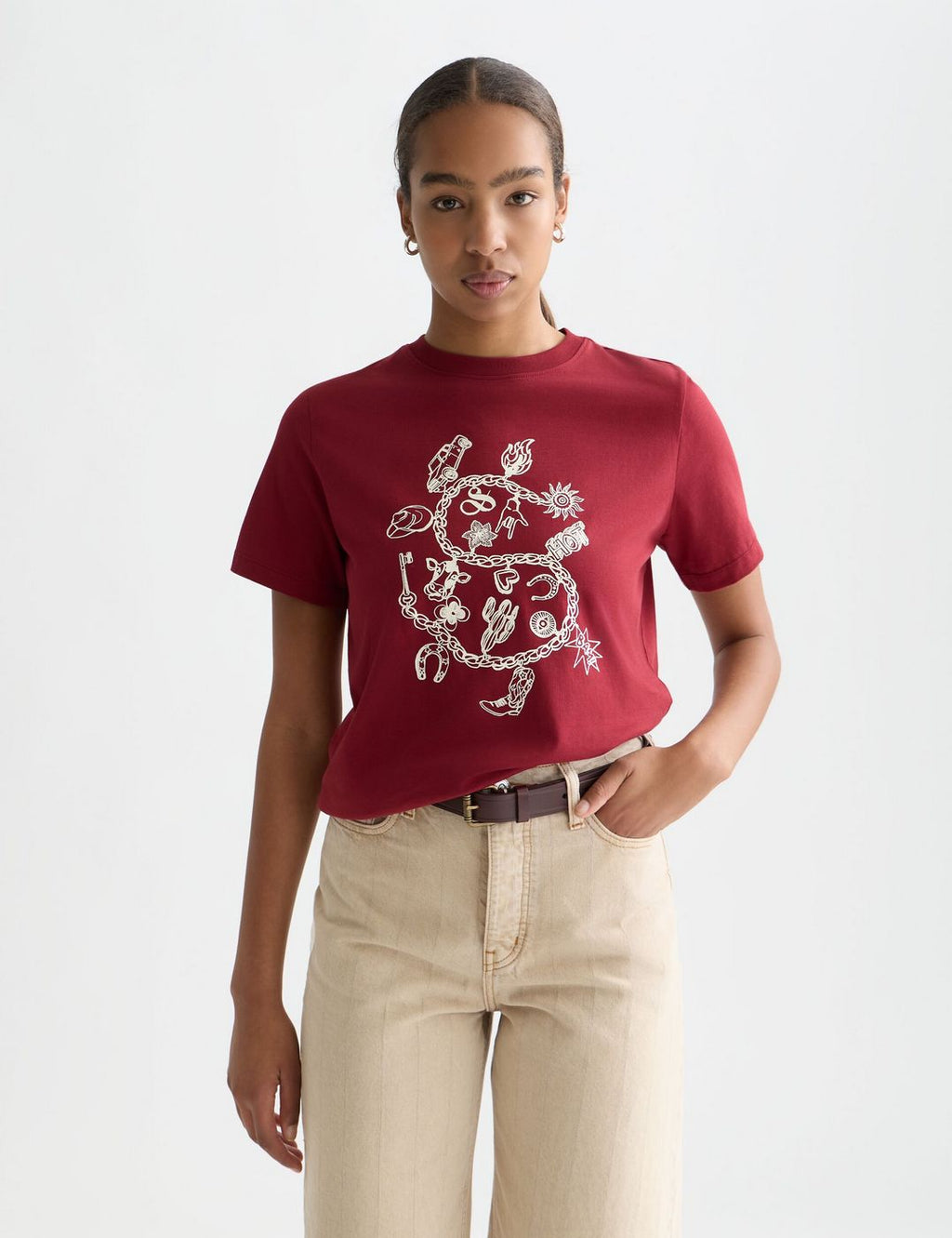 T-shirt Chest Artwork Regular-Fit - Biking Red