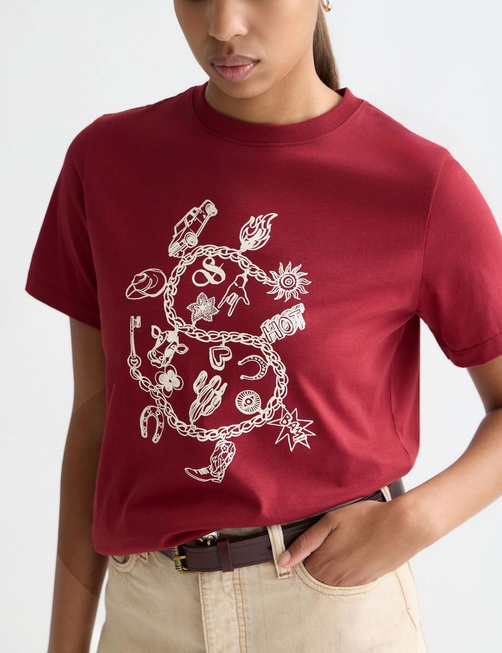 T-shirt Chest Artwork Regular-Fit - Biking Red