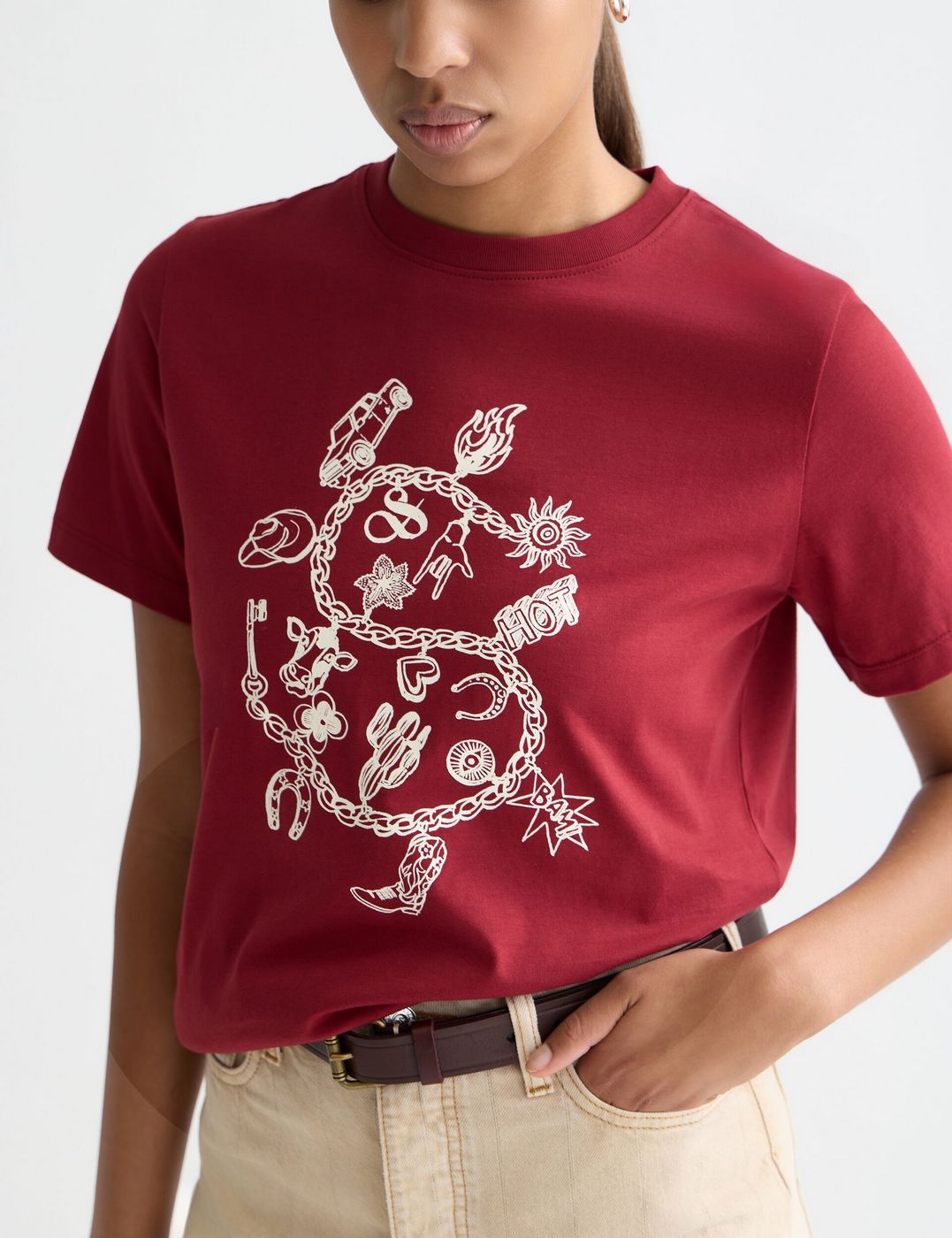 T-shirt Chest Artwork Regular-Fit - Biking Red