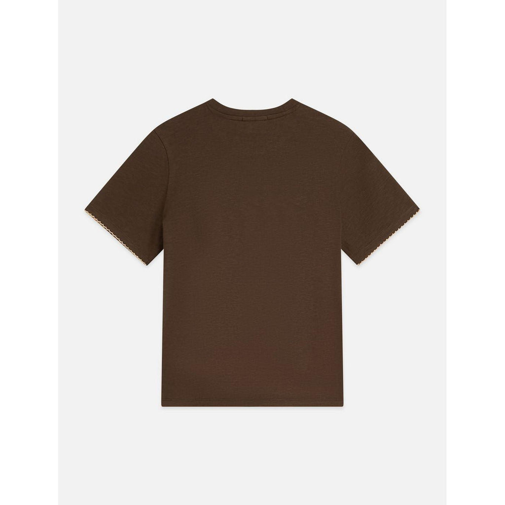 Embroidered Slub Regular-Fit T-Shirt - Hot Fudge