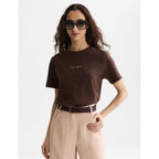 Embroidered Slub Regular-Fit T-Shirt - Hot Fudge