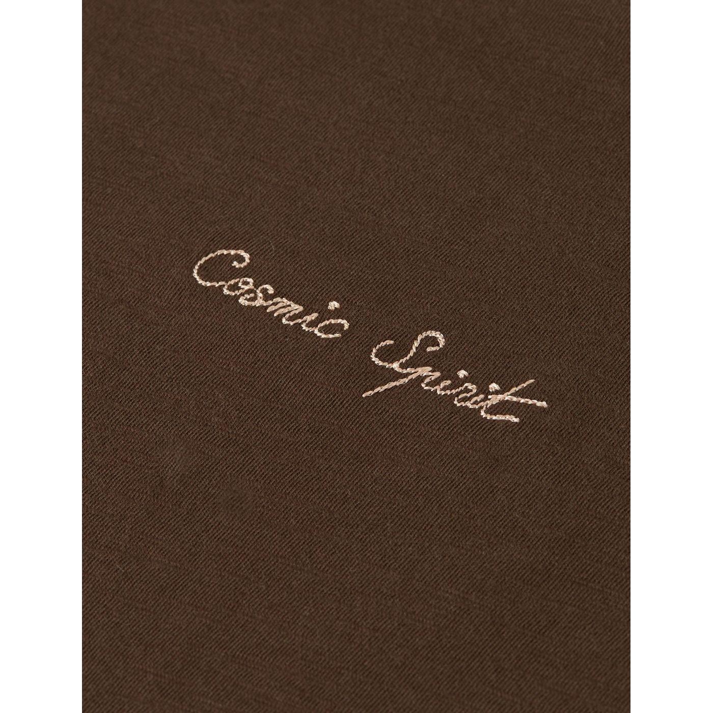 Embroidered Slub Regular-Fit T-Shirt - Hot Fudge