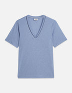 Linen V-Neck T-Shirt - Infinity